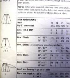 7519 CUTE POCKET SHORTS LENGTHS,SASH EZ PATTERN 12-16,10-14